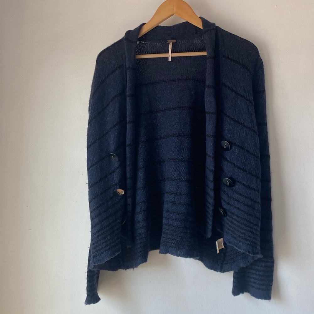 Free People S Wool Blend Knit Stripe Cardigan